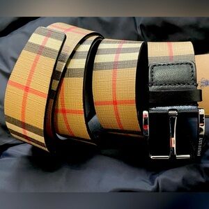 Burberry Beige and Black Check Belt Bag